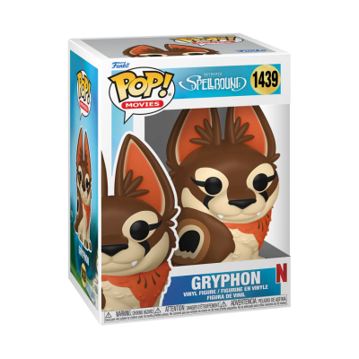 Boneco Funko Pop! em vinil da personagem Gryphon da série Spelbound na embalagem