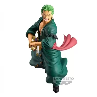 Figura de ação de personagem masculino com cabelo verde e vestuário verde escuro
