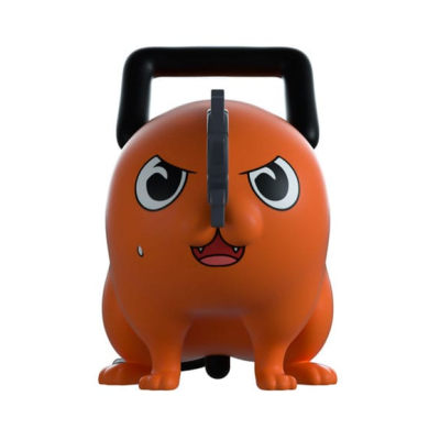 Pesa de ginásio laranja com formato animal e expressão facial desenhada