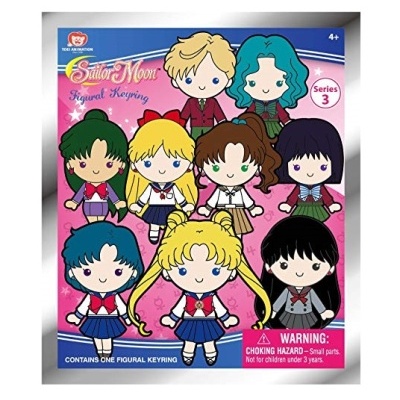 Embalagem de chaveiros da série Sailor Moon série 3 com figuras de personagens coloridas