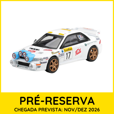 Modelo de carro rali branco com rodas douradas e faróis azuis