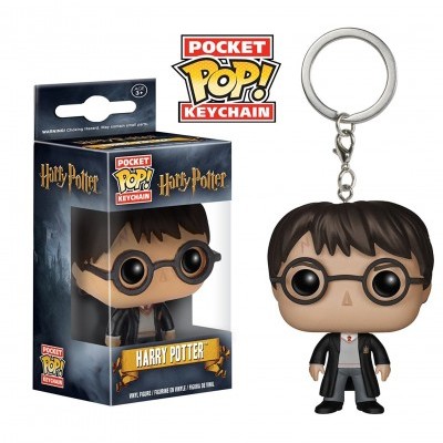Chaveiro Pocket Pop vinil Harry Potter com embalagem em caixa azul