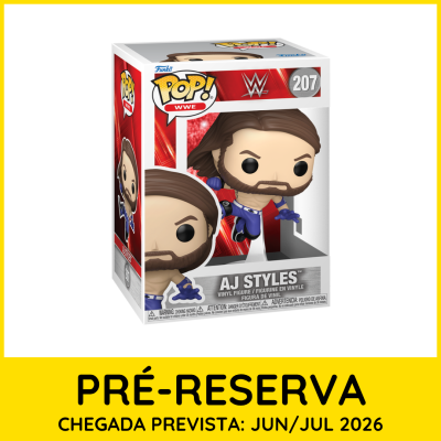 Funko Pop AJ Styles WWE embalagem e figura