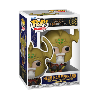 Figura Funko Pop! Helm Hammerhand em caixa original com elmo dourado e barba branca