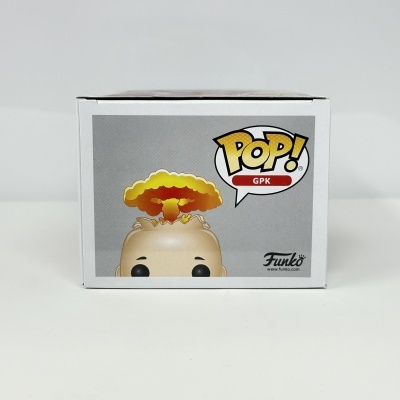 Embalagem Funko Pop GPK com figura de cabeça e explosão nuclear