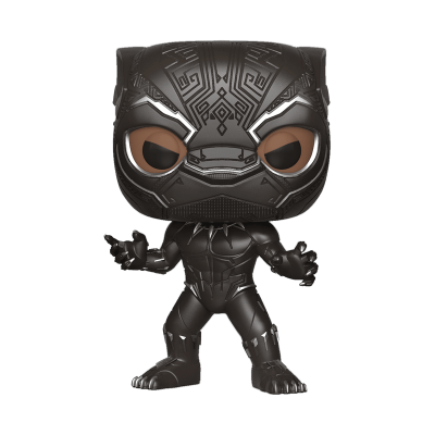 Figura Funko Pop do Pantera Negra em preto com olhos marrons