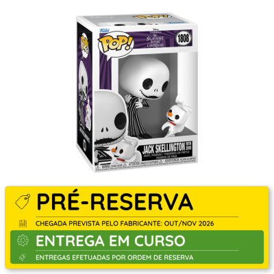 Figura Pop! Jack Skellington with Zero em caixa