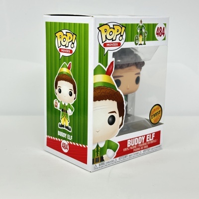 Caixa Funko Pop! Buddy Elf número 484 com fantasia colorida