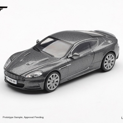 Modelo miniatura de carro desportivo cinzento metálico