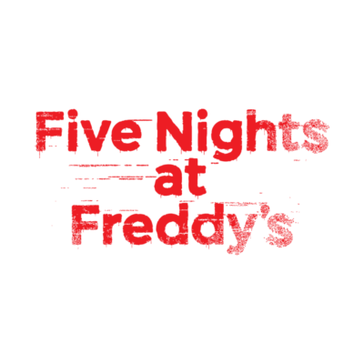 Texto vermelho desgastado Five Nights at Freddys fundo branco