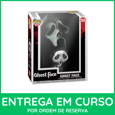 Figura de vinil Ghost Face Funko Pop com máscara branca e capuz preto na caixa