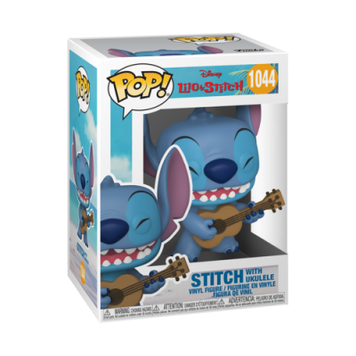 Figura Funko Pop! vinyl Stitch com ukulele em embalagem com janela