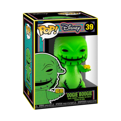 Figura colecionável Oogie Boogie verde com dados em caixa POP! Disney nº 39.