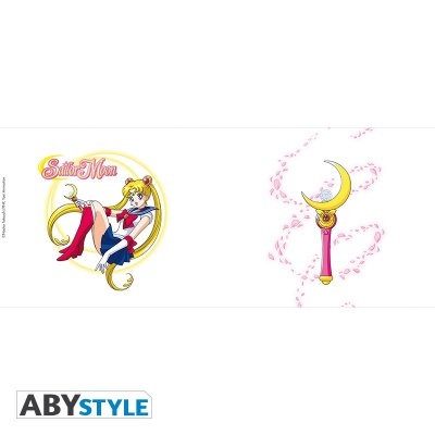 Ilustração da personagem Sailor Moon e varinha mágica em fundo branco