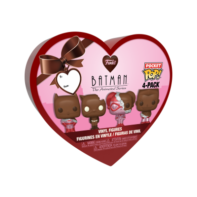 Embalagem em forma de coração para conjunto de bonecos Funko Pop Batman