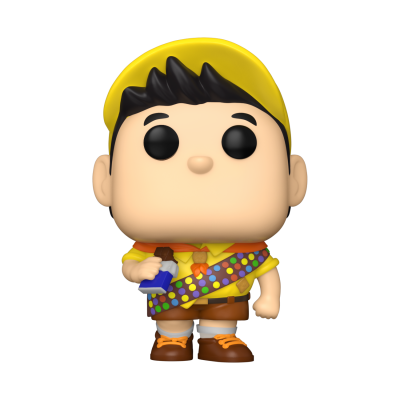 Boneco Funko Pop do personagem Russell do filme Up com roupa de escuteiro