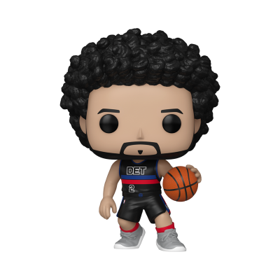 Figura Funko Pop jogador de basquete com cabelo encaracolado e bola