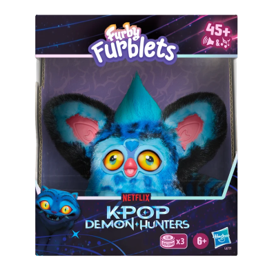 Brinquedo Furby Furblets azul na embalagem K-POP DEMON HUNTERS