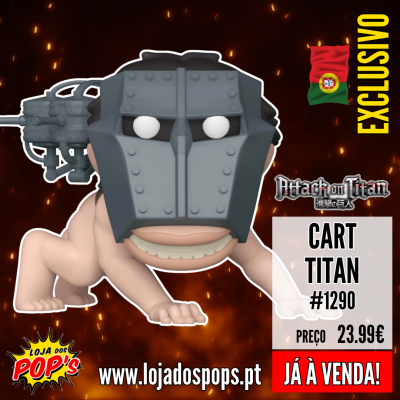 Figura Funko Pop do CART TITAN da série Attack on Titan com máscara cinza e pele realista para venda