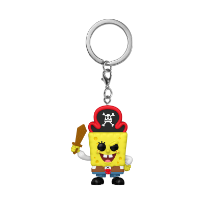 Chaveiro Bob Esponja pirata colorido em borracha