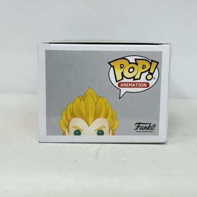Caixa Funko Pop! Animation com figura de cabelo amarelo e olhos verdes.
