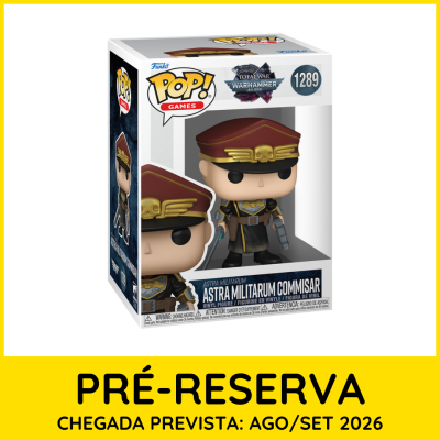 Figura Funko Pop! Games Astra Militarum Commissar Total War Warhammer 40.000 na caixa