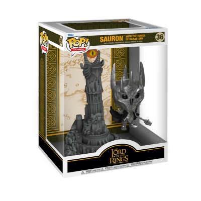 Figura POP Town Sauron com Torre de Barad-Dûr em caixa