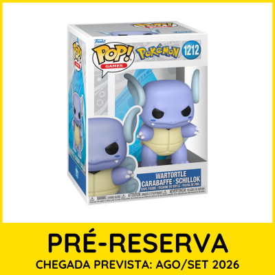 Figura Funko Pop Pokémon Wartortle número 1212 na embalagem