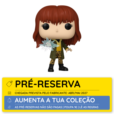 Figura Funko Pop com efeito estrela translúcido na mão