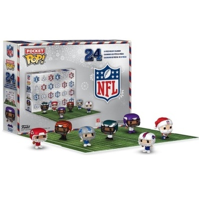 Caixa de calendário de advento NFL Pocket Pop! com miniaturas de jogadores de futebol americano