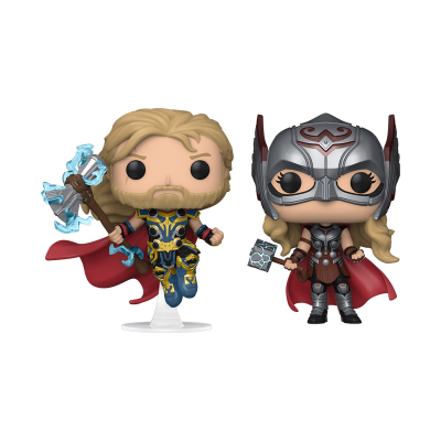 Bonecos Funko Pop de Thor e Mulher Thor da Marvel