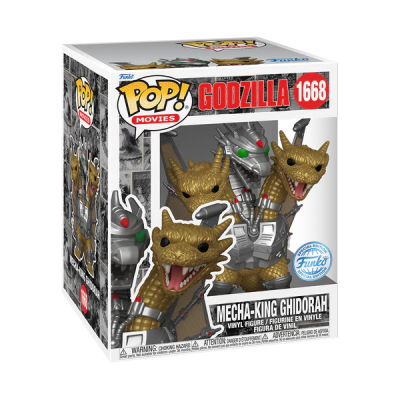 Figura Funko Pop Mecha-King Ghidorah da Godzilla em caixa