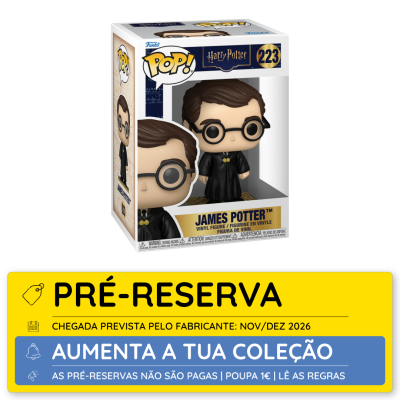 Figura Funko POP JAMES POTTER em caixa com pré-reserva em português