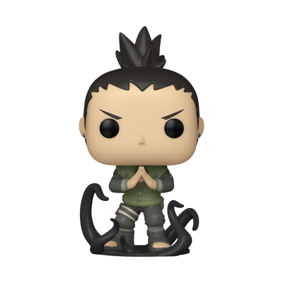 Figura colecionável Funko Pop de personagem masculino com cabelo preto espetado, colete verde e calças cinza