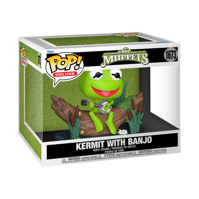 Figura de vinil Pop! Deluxe Kermit dos Muppets com banjo em embalagem