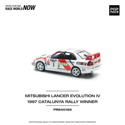 Miniatura de carro Mitsubishi Lancer Evolution IV branco com detalhes de rally em fundo branco