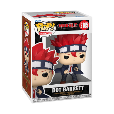 Funko Pop vinil Dot Barrett da série Mashle na caixa