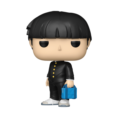 Figurina vinil com roupa preta e mala azul