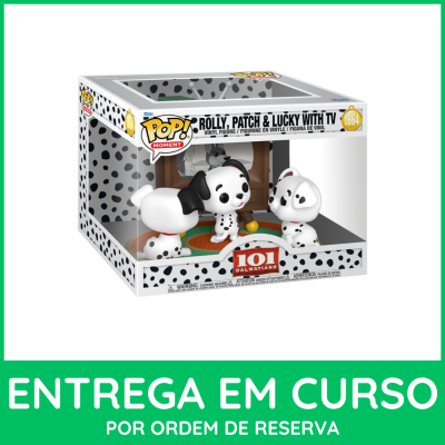 Figura de vinil Pop! Moment 101 Dalmatians com três cães e uma televisão