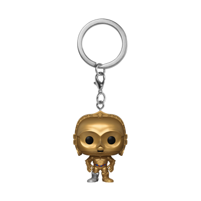 Porta-chaves Funko Pop dourado C-3PO Star Wars em fundo branco