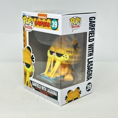 Figura Funko Pop Garfield with Lasagna n° 39 em caixa branca com visor