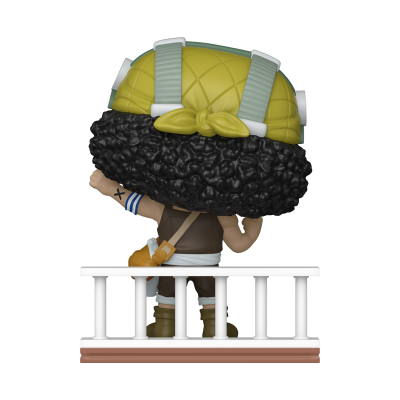 Figura estilizada de costas com capacete amarelo e cabelo preto encaracolado em frente a grade branca.