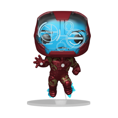 Figura POP Funko Homem de Ferro com armadura vermelha e visor azul