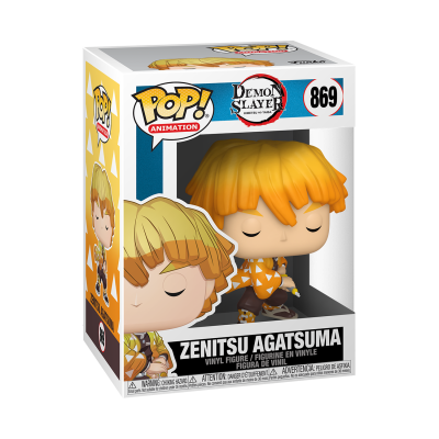 Figura Funko Pop Zenitsu Agatsuma da Demon Slayer em caixa