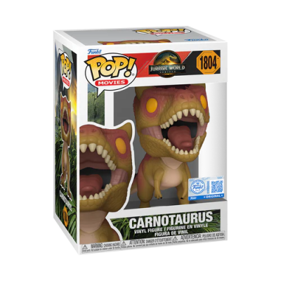 Figura Funko Pop Carnotaurus de Jurassic World em caixa