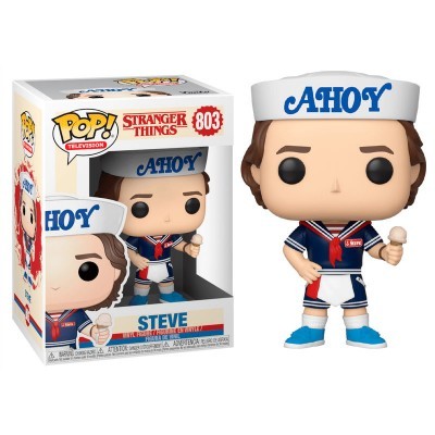 Figura Funko Pop! Steve de Stranger Things com roupa AH0Y e embalagem