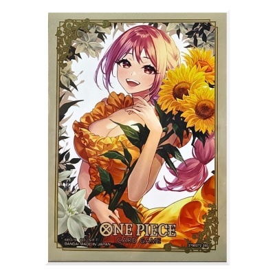 Carta do jogo ONE PIECE com personagem feminina com girassóis e flores