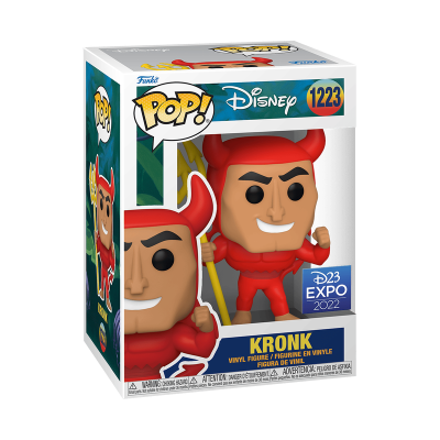 Figura Funko Pop! Disney Kronk em embalagem com fantasia de demônio vermelha