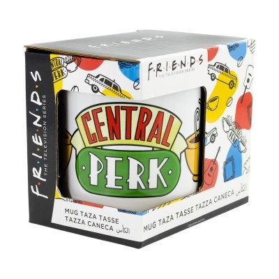 Caneca Central Perk da série Friends em embalagem decorada