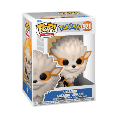 Funko Pop Arcanine Pokémon embalagem com figura de vinil